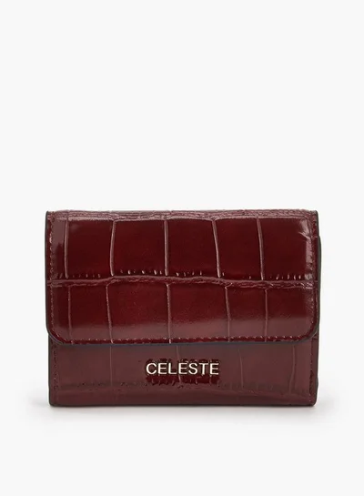 سيليست Textured Wallet with Button Closure